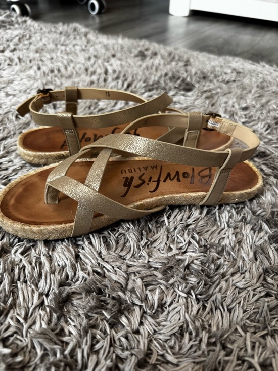 Blowfish Shoes - Blowfish Metallic Gold Espadrille Flat Sandals